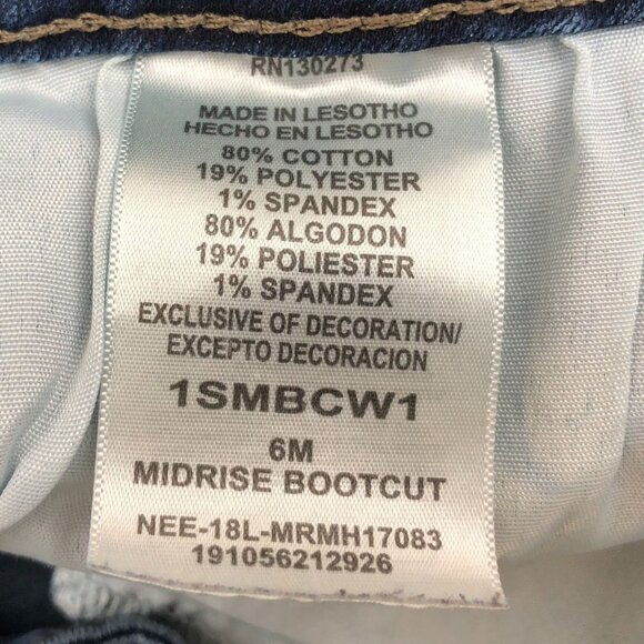 Lee Riders Womens Jeans Size 6M Midrise Bootcut Leg Blue Dark Denim Casual - Picture 4 of 16